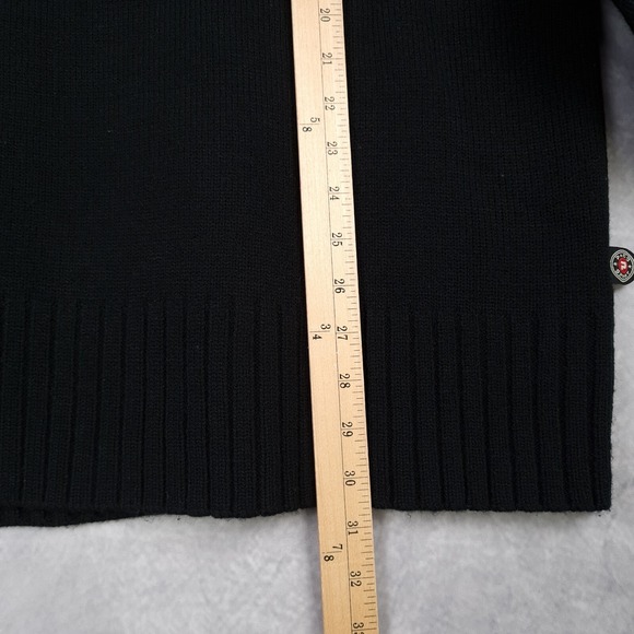 Vintage Y2K Paco Sweater Mens XL Black Blue Argyle Big Logo Mock Neck Pullover - Picture 14 of 16